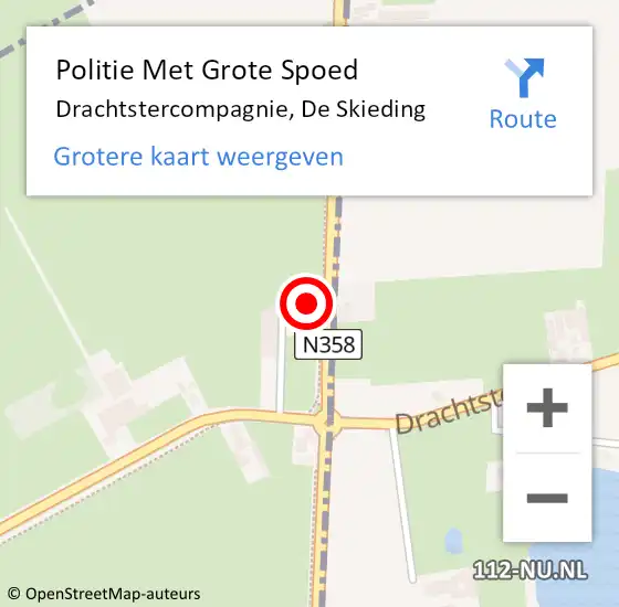 Locatie op kaart van de 112 melding: Politie Met Grote Spoed Naar Drachtstercompagnie, De Skieding op 11 juni 2023 18:42