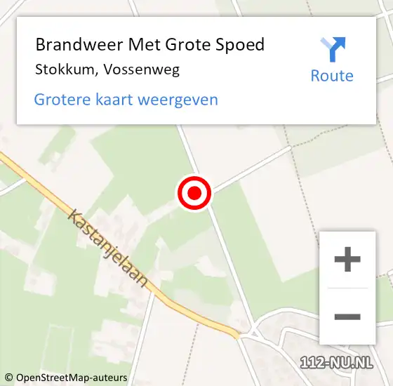 Locatie op kaart van de 112 melding: Brandweer Met Grote Spoed Naar Stokkum, Vossenweg op 11 juni 2023 18:49