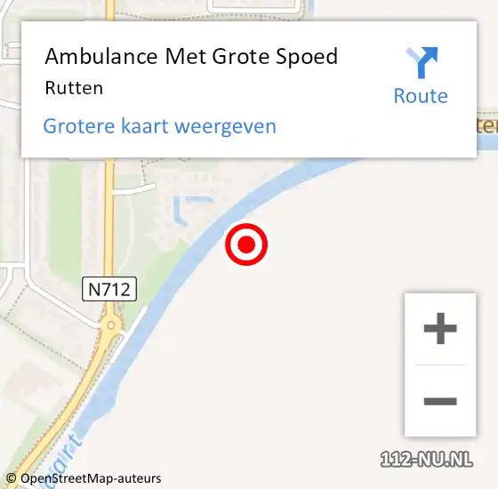 Locatie op kaart van de 112 melding: Ambulance Met Grote Spoed Naar Rutten op 11 juni 2023 19:03