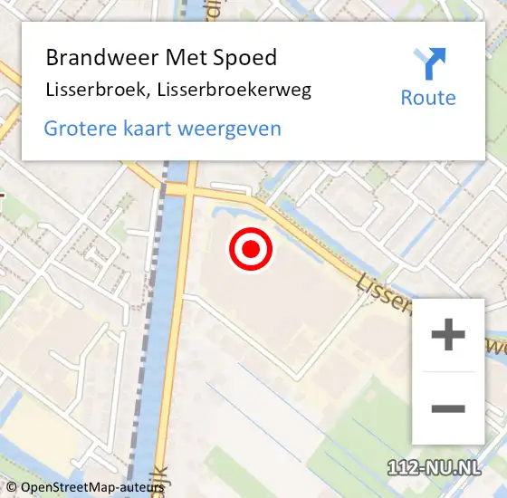 Locatie op kaart van de 112 melding: Brandweer Met Spoed Naar Lisserbroek, Lisserbroekerweg op 11 juni 2023 19:07