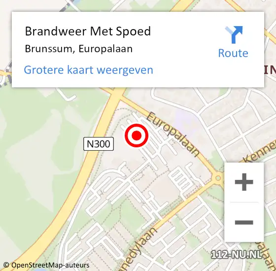 Locatie op kaart van de 112 melding: Brandweer Met Spoed Naar Brunssum, Europalaan op 11 juni 2023 19:28