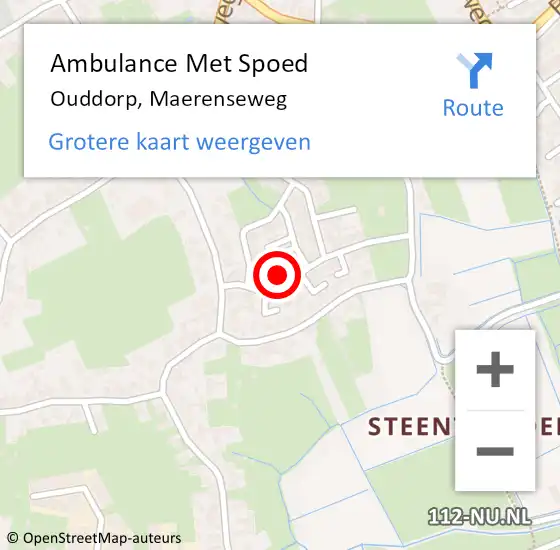 Locatie op kaart van de 112 melding: Ambulance Met Spoed Naar Ouddorp, Maerenseweg op 11 juni 2023 19:34