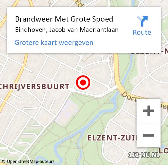 Locatie op kaart van de 112 melding: Brandweer Met Grote Spoed Naar Eindhoven, Jacob van Maerlantlaan op 11 juni 2023 19:49