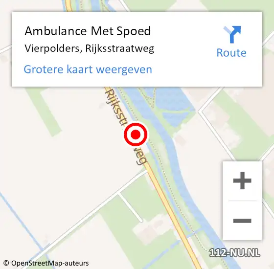 Locatie op kaart van de 112 melding: Ambulance Met Spoed Naar Vierpolders, Rijksstraatweg op 11 juni 2023 19:51