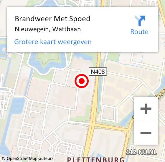 Locatie op kaart van de 112 melding: Brandweer Met Spoed Naar Nieuwegein, Wattbaan op 11 juni 2023 20:03