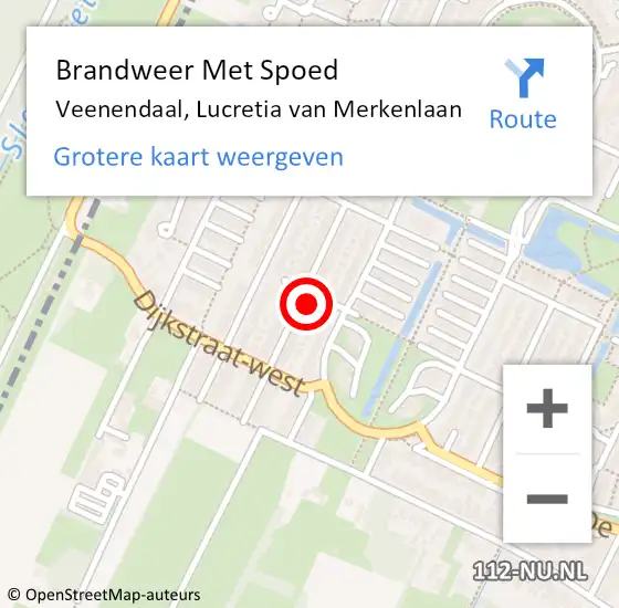 Locatie op kaart van de 112 melding: Brandweer Met Spoed Naar Veenendaal, Lucretia van Merkenlaan op 11 juni 2023 20:07