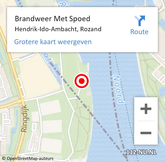 Locatie op kaart van de 112 melding: Brandweer Met Spoed Naar Hendrik-Ido-Ambacht, Rozand op 28 augustus 2014 15:46