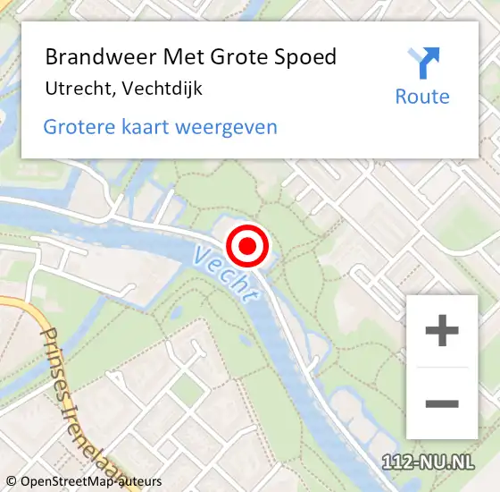 Locatie op kaart van de 112 melding: Brandweer Met Grote Spoed Naar Utrecht, Vechtdijk op 11 juni 2023 20:27