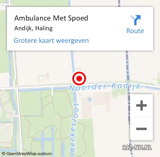 Locatie op kaart van de 112 melding: Ambulance Met Spoed Naar Andijk, Haling op 11 juni 2023 20:39