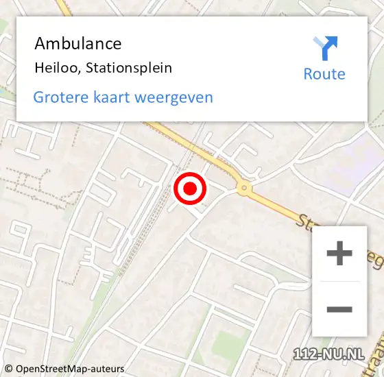 Locatie op kaart van de 112 melding: Ambulance Heiloo, Stationsplein op 11 juni 2023 22:05