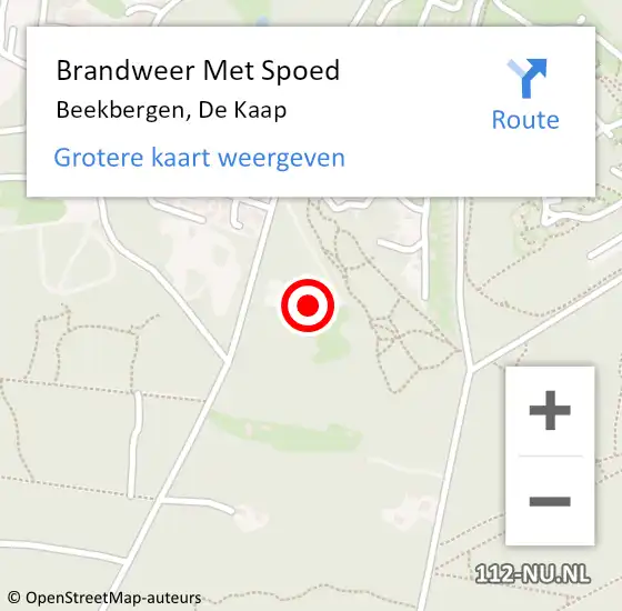 Locatie op kaart van de 112 melding: Brandweer Met Spoed Naar Beekbergen, De Kaap op 11 juni 2023 22:05