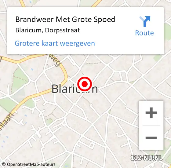 Locatie op kaart van de 112 melding: Brandweer Met Grote Spoed Naar Blaricum, Dorpsstraat op 11 juni 2023 22:21