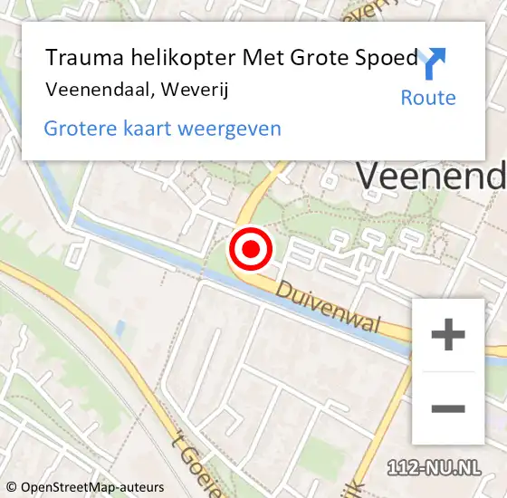 Locatie op kaart van de 112 melding: Trauma helikopter Met Grote Spoed Naar Veenendaal, Weverij op 11 juni 2023 22:35