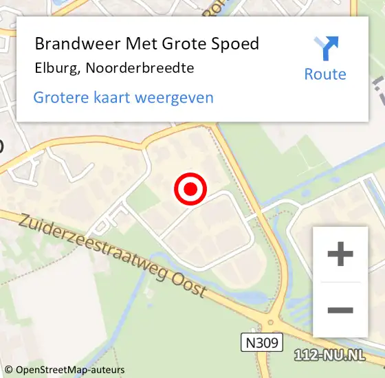 Locatie op kaart van de 112 melding: Brandweer Met Grote Spoed Naar Elburg, Noorderbreedte op 11 juni 2023 22:38