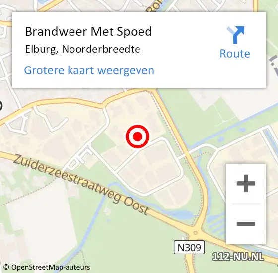 Locatie op kaart van de 112 melding: Brandweer Met Spoed Naar Elburg, Noorderbreedte op 11 juni 2023 23:12