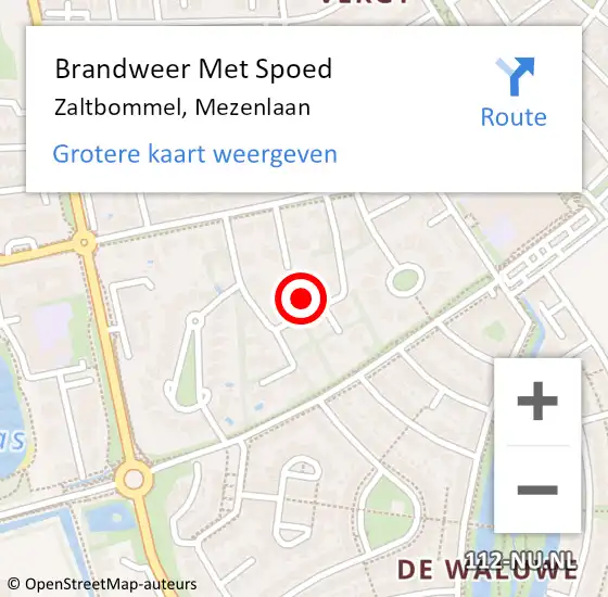 Locatie op kaart van de 112 melding: Brandweer Met Spoed Naar Zaltbommel, Mezenlaan op 11 juni 2023 23:26