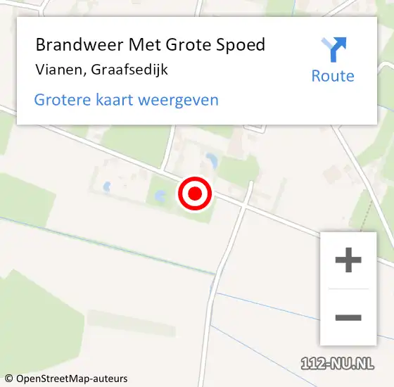 Locatie op kaart van de 112 melding: Brandweer Met Grote Spoed Naar Vianen, Graafsedijk op 12 juni 2023 00:53