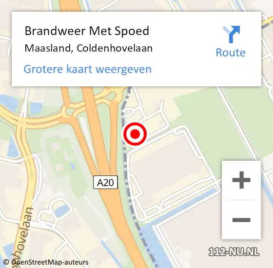 Locatie op kaart van de 112 melding: Brandweer Met Spoed Naar Maasland, Coldenhovelaan op 12 juni 2023 01:00