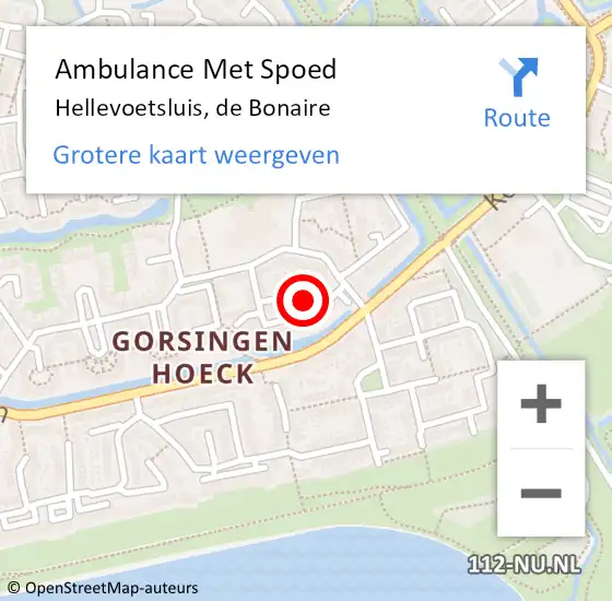 Locatie op kaart van de 112 melding: Ambulance Met Spoed Naar Hellevoetsluis, de Bonaire op 12 juni 2023 01:28