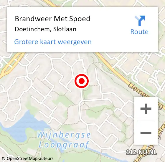 Locatie op kaart van de 112 melding: Brandweer Met Spoed Naar Doetinchem, Slotlaan op 12 juni 2023 04:29