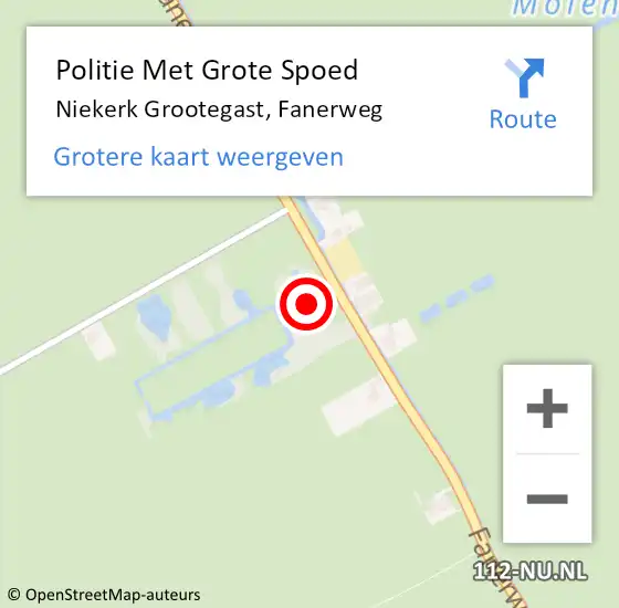 Locatie op kaart van de 112 melding: Politie Met Grote Spoed Naar Niekerk Grootegast, Fanerweg op 12 juni 2023 06:55