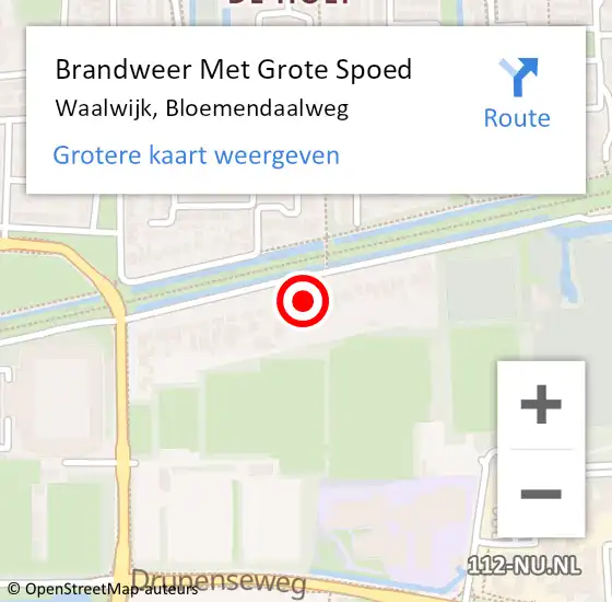 Locatie op kaart van de 112 melding: Brandweer Met Grote Spoed Naar Waalwijk, Bloemendaalweg op 12 juni 2023 08:26