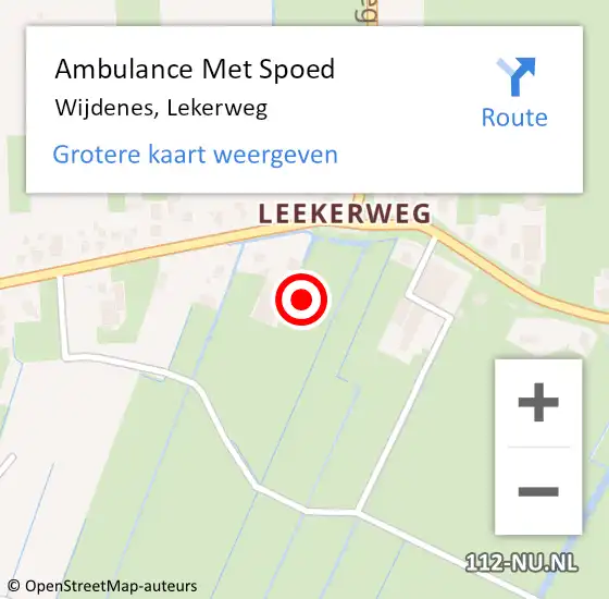 Locatie op kaart van de 112 melding: Ambulance Met Spoed Naar Wijdenes, Lekerweg op 12 juni 2023 09:08