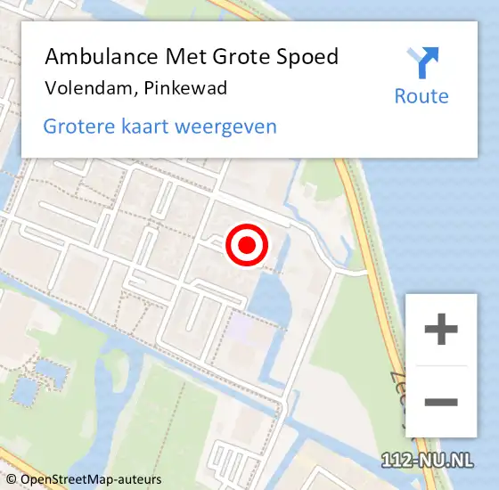 Locatie op kaart van de 112 melding: Ambulance Met Grote Spoed Naar Volendam, Pinkewad op 12 juni 2023 09:50