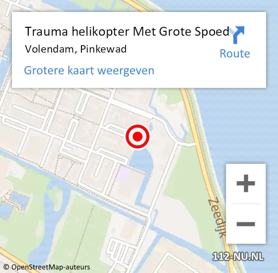 Locatie op kaart van de 112 melding: Trauma helikopter Met Grote Spoed Naar Volendam, Pinkewad op 12 juni 2023 09:52