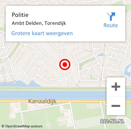 Locatie op kaart van de 112 melding: Politie Ambt Delden, Torendijk op 12 juni 2023 10:14