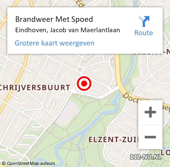 Locatie op kaart van de 112 melding: Brandweer Met Spoed Naar Eindhoven, Jacob van Maerlantlaan op 12 juni 2023 10:16