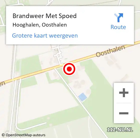 Locatie op kaart van de 112 melding: Brandweer Met Spoed Naar Hooghalen, Oosthalen op 12 juni 2023 11:02