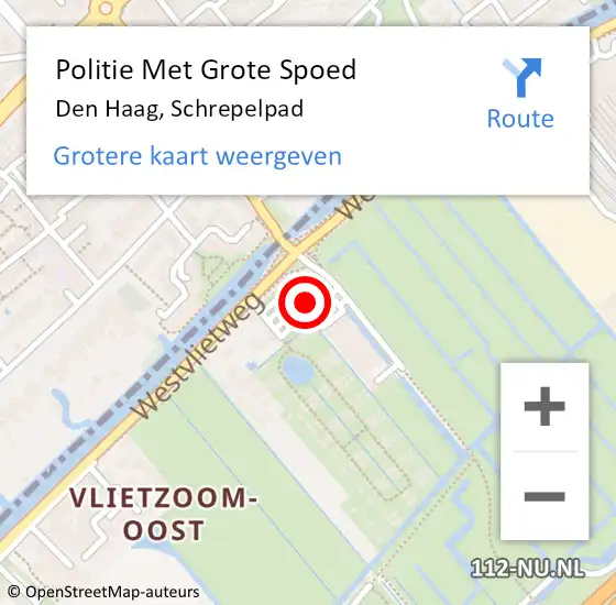 Locatie op kaart van de 112 melding: Politie Met Grote Spoed Naar Den Haag, Schrepelpad op 12 juni 2023 11:28