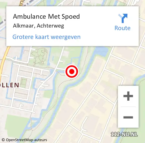 Locatie op kaart van de 112 melding: Ambulance Met Spoed Naar Alkmaar, Achterweg op 12 juni 2023 12:16