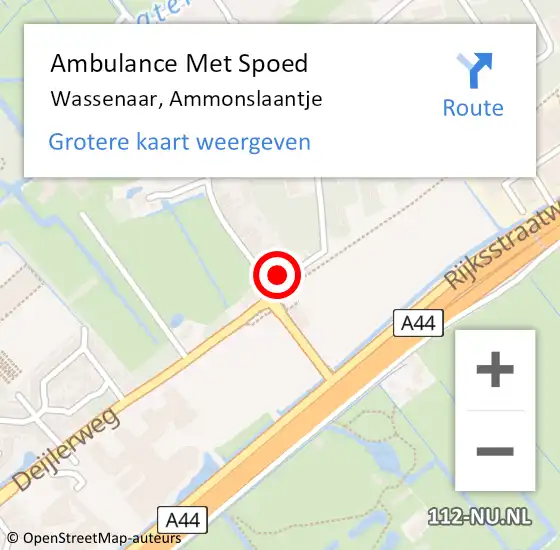 Locatie op kaart van de 112 melding: Ambulance Met Spoed Naar Wassenaar, Ammonslaantje op 12 juni 2023 12:51