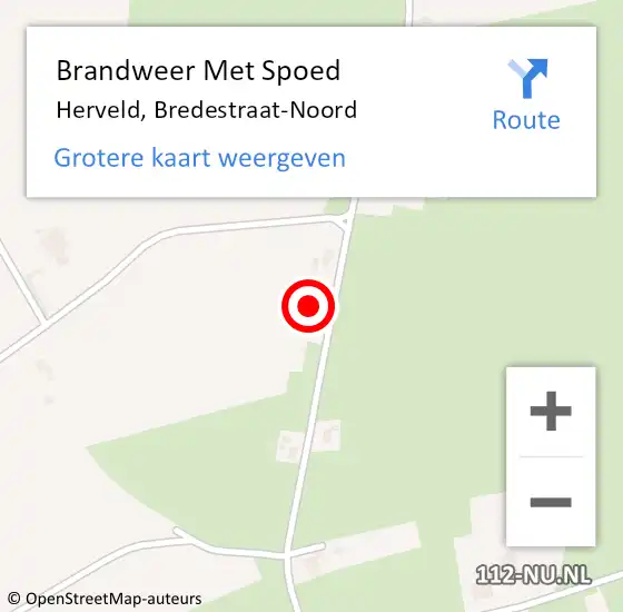 Locatie op kaart van de 112 melding: Brandweer Met Spoed Naar Herveld, Bredestraat-Noord op 12 juni 2023 13:17