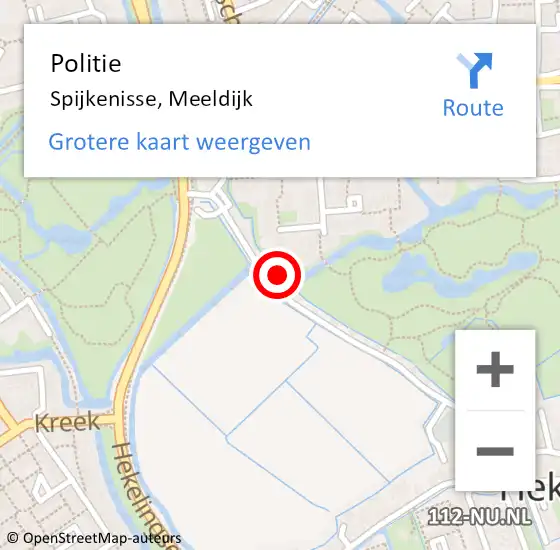 Locatie op kaart van de 112 melding: Politie Spijkenisse, Meeldijk op 12 juni 2023 14:07