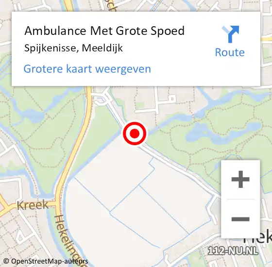 Locatie op kaart van de 112 melding: Ambulance Met Grote Spoed Naar Spijkenisse, Meeldijk op 12 juni 2023 14:07