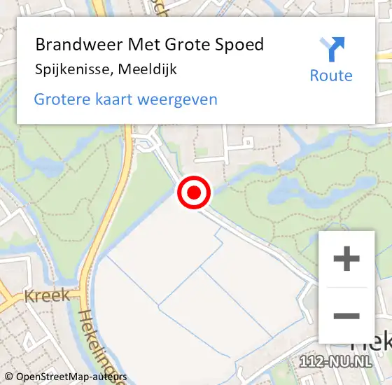 Locatie op kaart van de 112 melding: Brandweer Met Grote Spoed Naar Spijkenisse, Meeldijk op 12 juni 2023 14:07