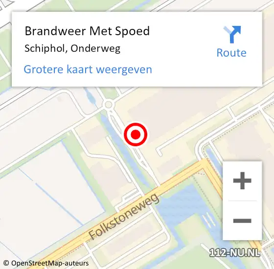 Locatie op kaart van de 112 melding: Brandweer Met Spoed Naar Schiphol, Onderweg op 12 juni 2023 14:28