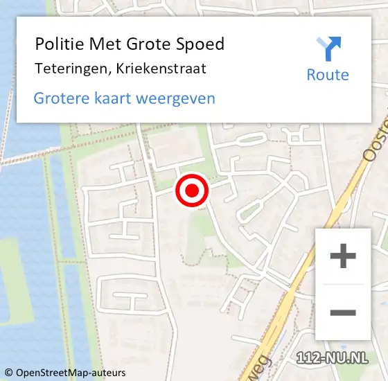 Locatie op kaart van de 112 melding: Politie Met Grote Spoed Naar Teteringen, Kriekenstraat op 12 juni 2023 14:33