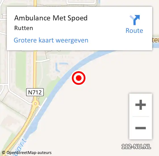 Locatie op kaart van de 112 melding: Ambulance Met Spoed Naar Rutten op 12 juni 2023 15:00