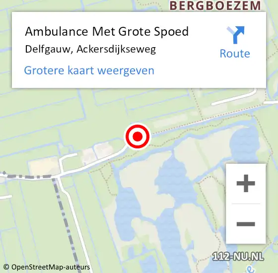 Locatie op kaart van de 112 melding: Ambulance Met Grote Spoed Naar Delfgauw, Ackersdijkseweg op 12 juni 2023 15:00