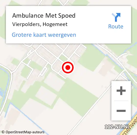 Locatie op kaart van de 112 melding: Ambulance Met Spoed Naar Vierpolders, Hogemeet op 12 juni 2023 15:20