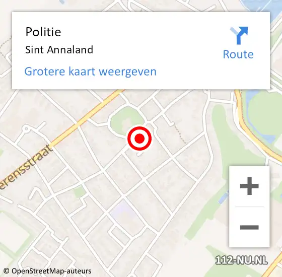 Locatie op kaart van de 112 melding: Politie Sint Annaland op 12 juni 2023 15:22