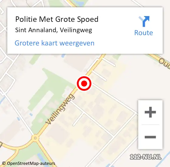 Locatie op kaart van de 112 melding: Politie Met Grote Spoed Naar Sint Annaland, Veilingweg op 12 juni 2023 15:23