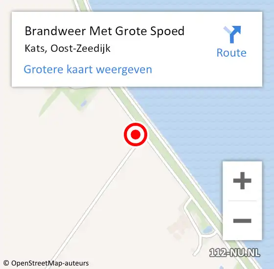 Locatie op kaart van de 112 melding: Brandweer Met Grote Spoed Naar Kats, Oost-Zeedijk op 12 juni 2023 15:23