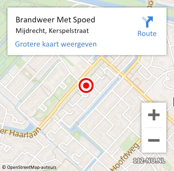 Locatie op kaart van de 112 melding: Brandweer Met Spoed Naar Mijdrecht, Kerspelstraat op 12 juni 2023 15:26