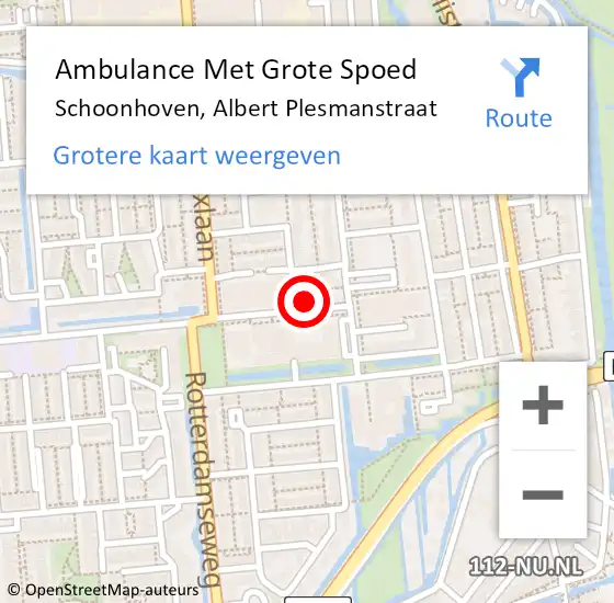 Locatie op kaart van de 112 melding: Ambulance Met Grote Spoed Naar Schoonhoven, Albert Plesmanstraat op 12 juni 2023 15:49