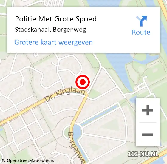 Locatie op kaart van de 112 melding: Politie Met Grote Spoed Naar Stadskanaal, Borgenweg op 12 juni 2023 16:34